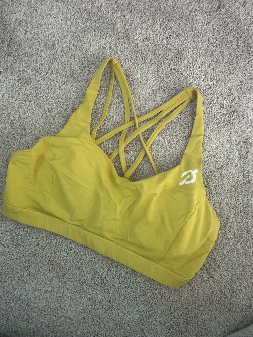 Lululemon Peloton Women’s Strappy Sports Bra in Mustard - Picture 4 of 4